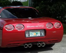 American Car Craft Taillight Grilles Polished Slotted 4pc Chevrolet Corvette 1997-2004